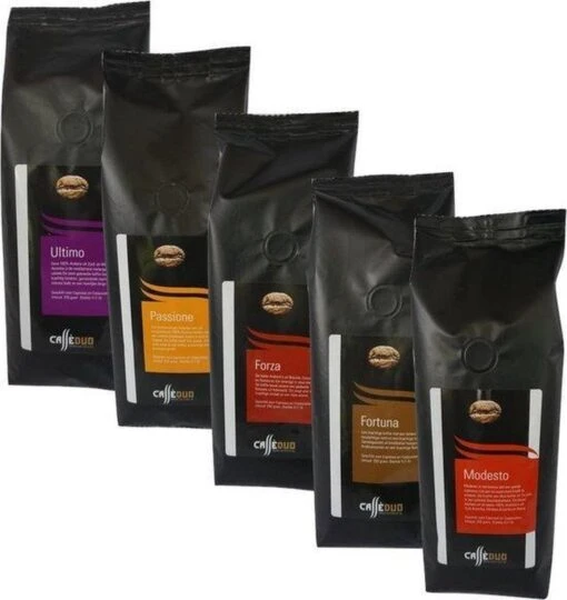 Proefpakket Koffiebonen - Caffè Duo - 5 X 250 Gram - Inclusief 100% Arabica Melanges -Koffie Korting Winkel 1134x1200 1