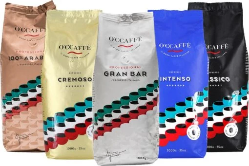 O'ccaffè - Premium Italiaanse Koffiebonen | Professional | Proefpakket XXL | 5 X 1kg | Barista Kwaliteit -Koffie Korting Winkel