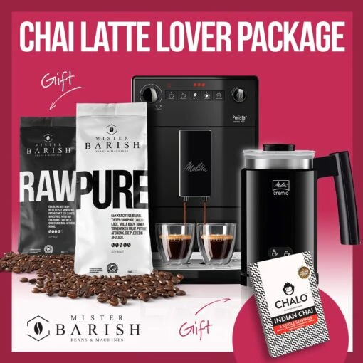 Melitta Purista Pure Black - Chai Latte Lover Package- Met €37 Gratis Koffie & Chalo Chai -Koffie Korting Winkel Chai latte lover package mister barish b33f1bd8 527a 459d 8a20 d9771fc77dba