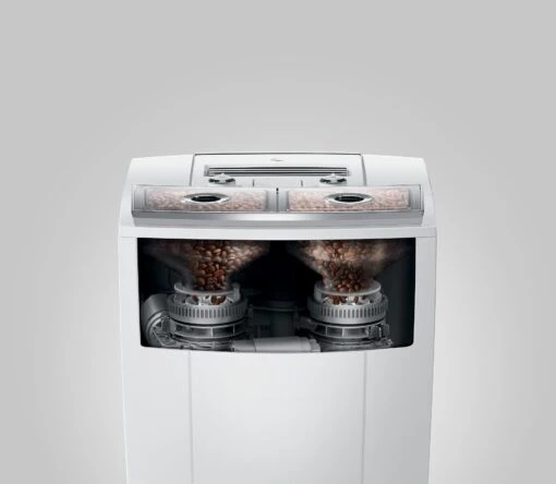 JURA J8 Twin Diamond White (EA) Met €78 Gratis Koffie En Glazen Melkhouder En 2+1 Jaar Extra Garantie -Koffie Korting Winkel Jura J8 Twin Diamond White koffiemolens