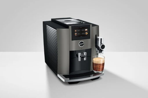 JURA S8 Dark Inox (EB) Met €78 Gratis Koffie En 2+1 Jaar Extra Garantie -Koffie Korting Winkel Jura S8 EB Dark Inox bovenkant