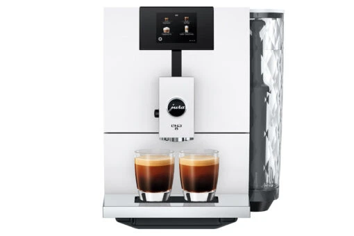 JURA ENA 8 Full Nordic White (EC) Met €54 Gratis Koffie én 2+1 Jaar Extra Garantie -Koffie Korting Winkel Jura ena 8 ec nordic white front