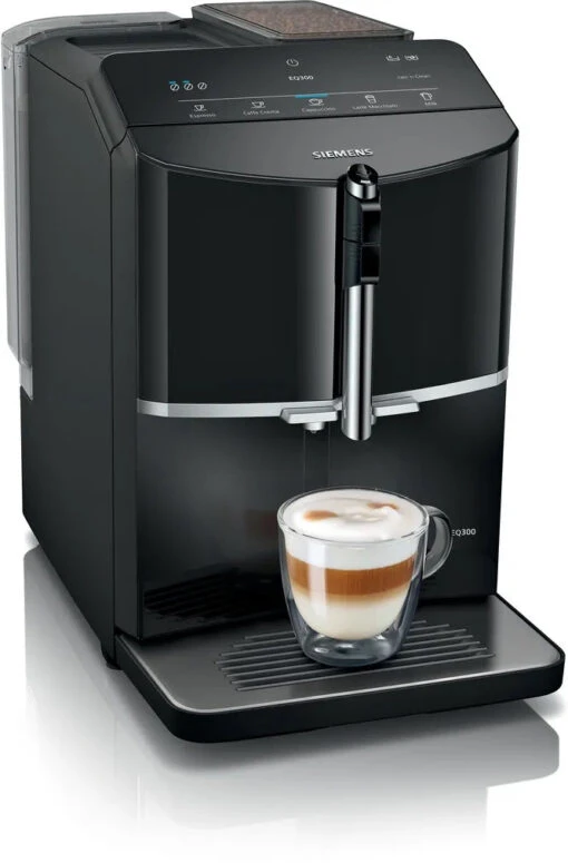 Siemens EQ.300 - Piano Black - TF301E19 Met €33 Gratis Koffie -Koffie Korting Winkel Siemens EQ300 koffiemachine TF301E19 piano black