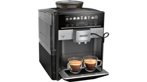 Siemens EQ.6 Plus S500 - Sapphire Black Metallic - TE655319RW Met €49 Gratis Koffie -Koffie Korting Winkel Siemens koffiemachine EQ6 plus s500 TE655319RW zijkant