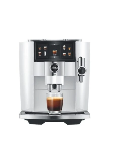 JURA J8 Twin Diamond White (EA) Met €78 Gratis Koffie En Glazen Melkhouder En 2+1 Jaar Extra Garantie -Koffie Korting Winkel jura j8 twin white koffiemachine jpg